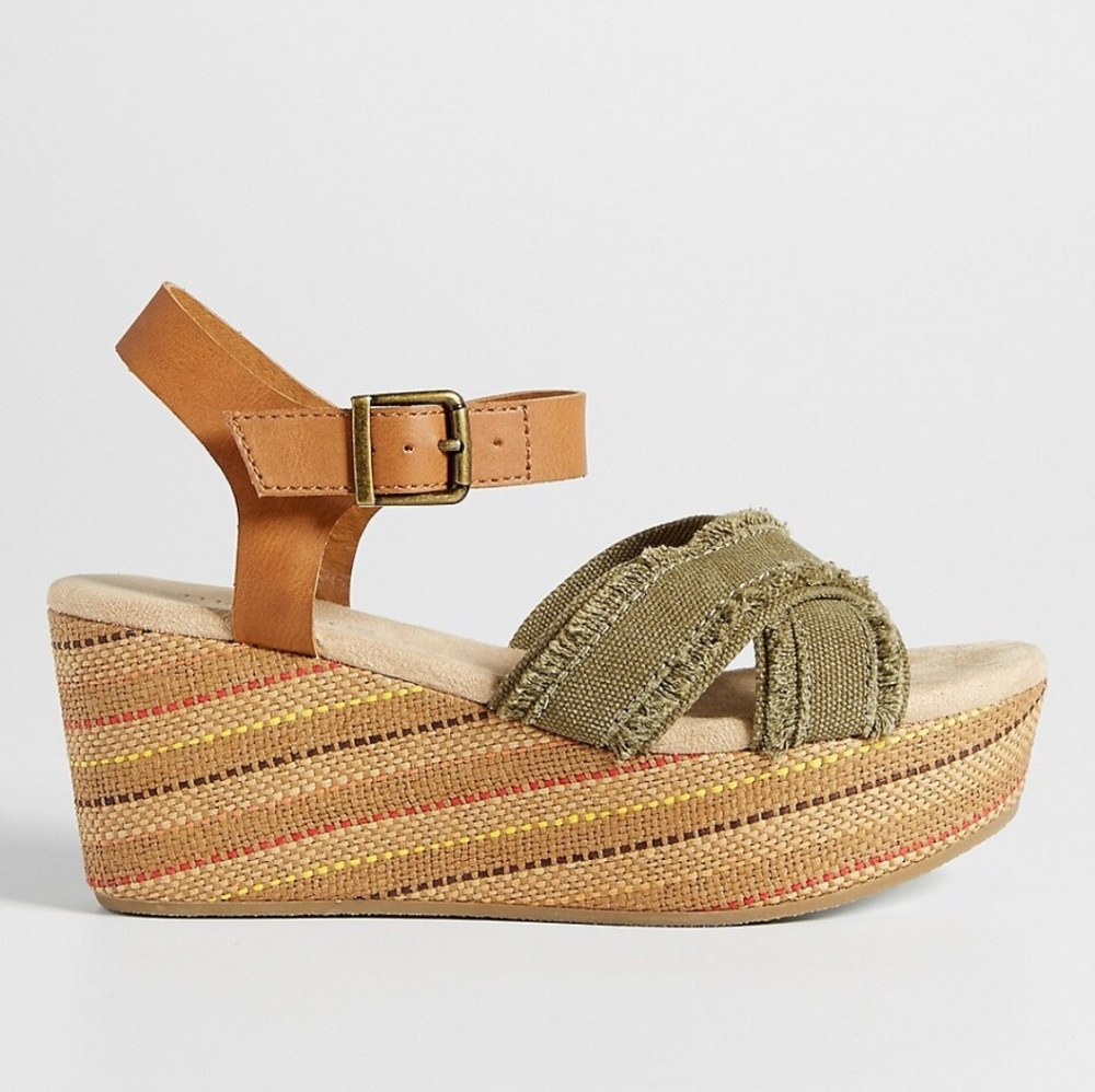 "Brylee" Canvas Memory Foam Summer Wedge Sandal